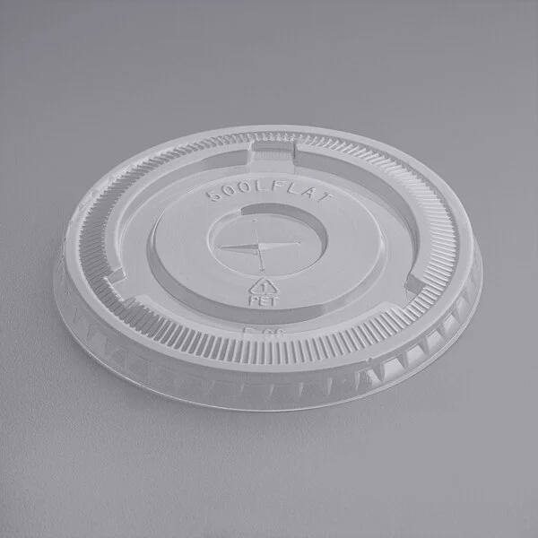 Clear Flat Lid with Straw Slot