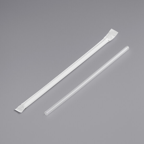 7 3/4" Jumbo Clear Wrapped Straw